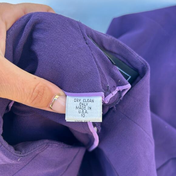 Vintage Richard Tyler Couture High Waisted Retro Pleated Purple Trousers 6 - Picture 4 of 13